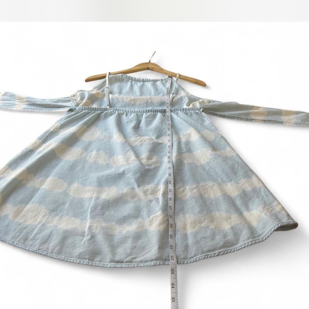 Cloth & Stone | Anthropologie Tie-Dye Swing Mini Dress In Blue Motif Size M - Picture 7 of 8